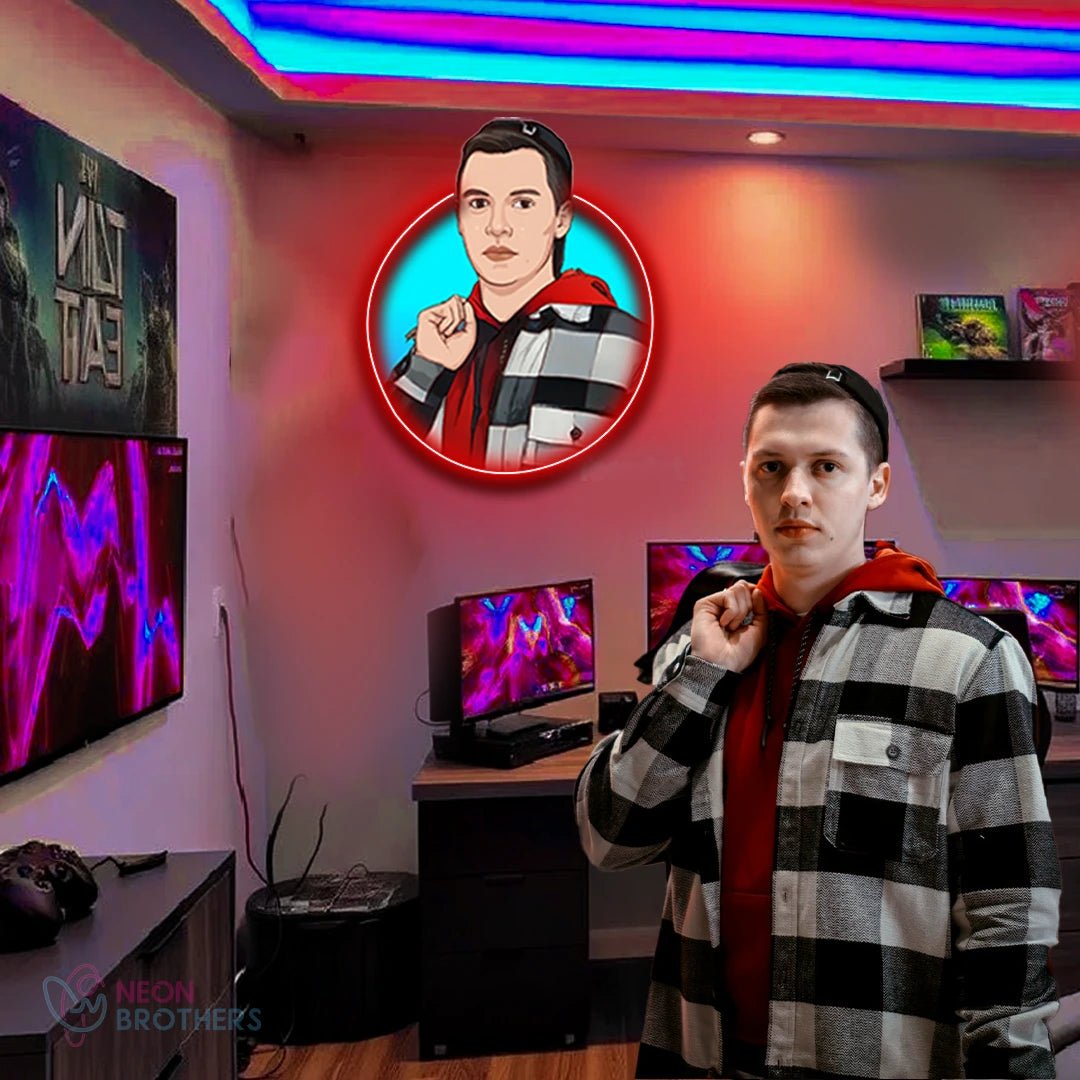 Custom Portrait Neon Sign – Personalized LED Artwork for Your Space - Neon Brothers