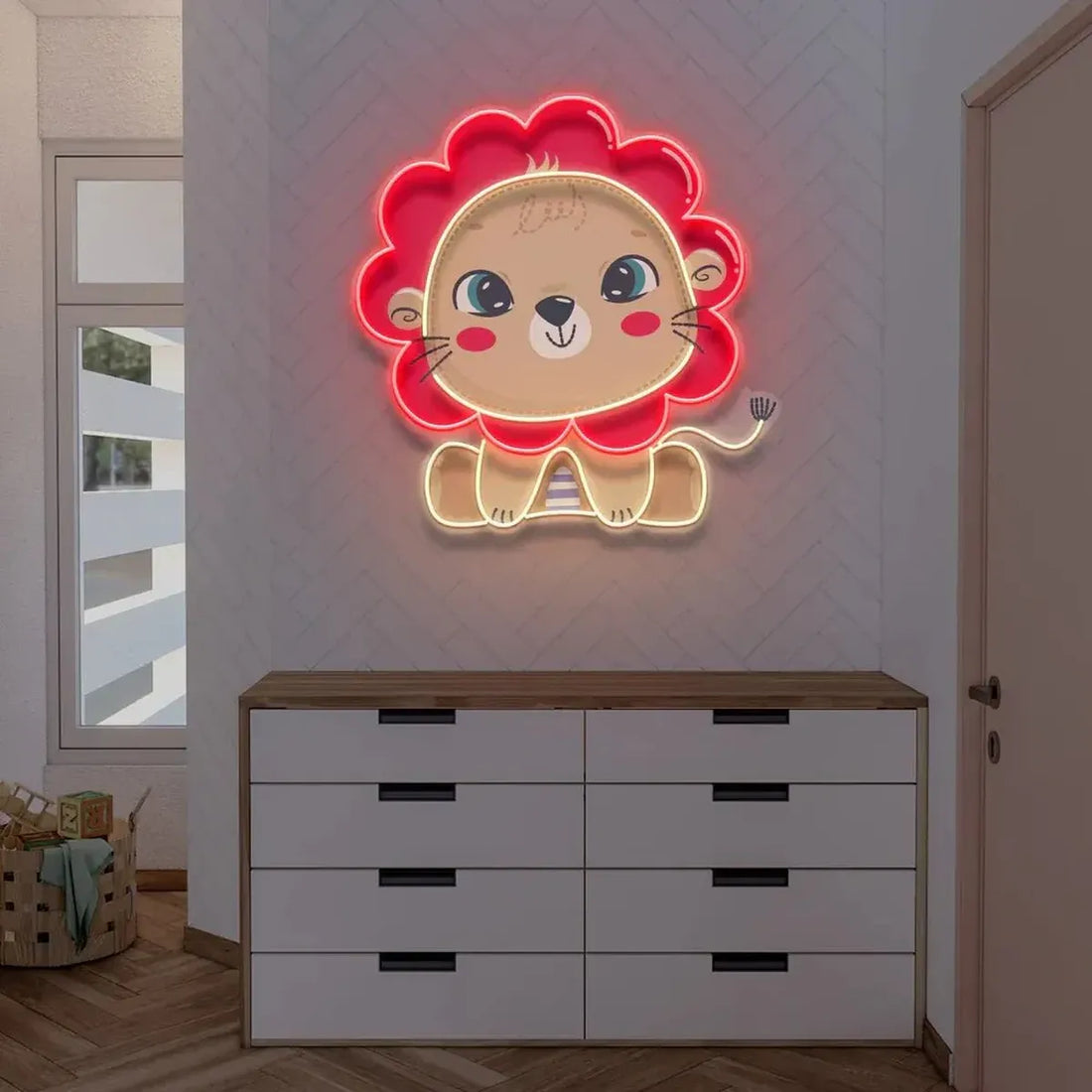 Cute Baby Lion Neon Sign – A Roaringly Adorable Glow for Kids' Rooms - Neon Brothers