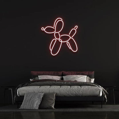 DOG BALLOON BY JEFF KOONS - LED NEON SIGN-Neonsigns-45 x 90 cm-Red-Neon Brothers