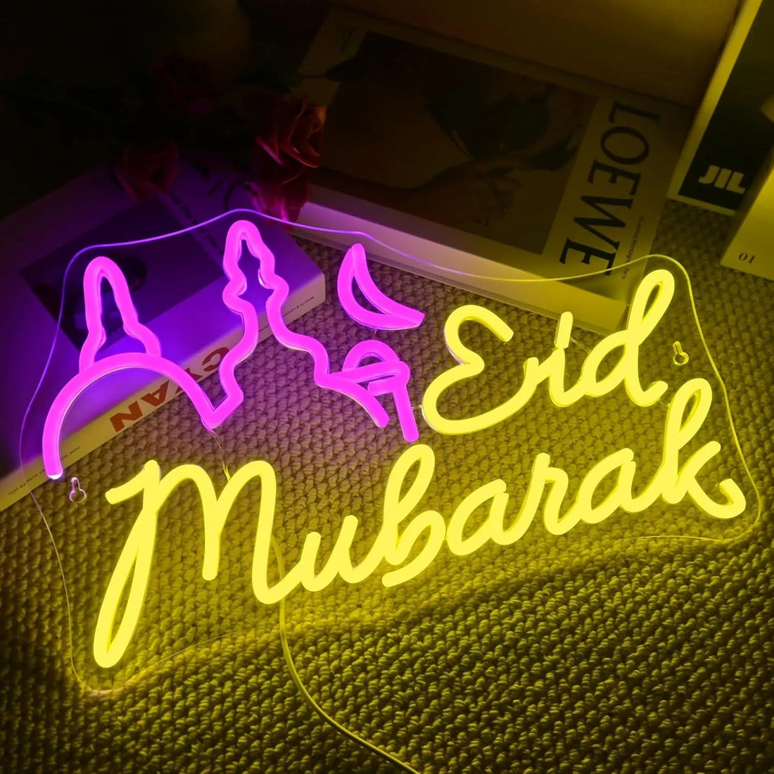 Eid Mubarak Neon Sign – Ramadan LED Wall Decor | Islamic Festive Light - Neon Brothers