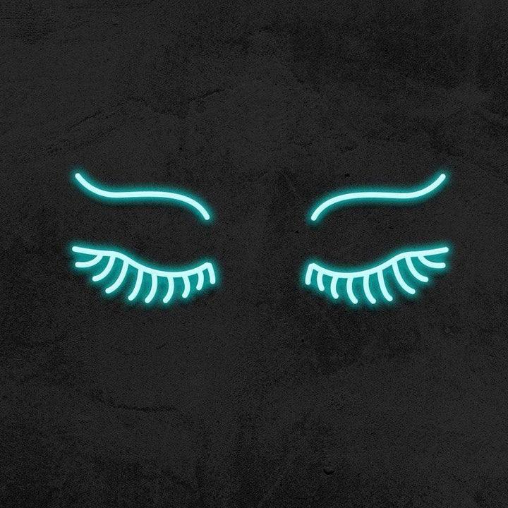 EYES WITH LASHES - LED NEON SIGN-Neonsigns-45 x 90 cm-Ice Blue-Neon Brothers