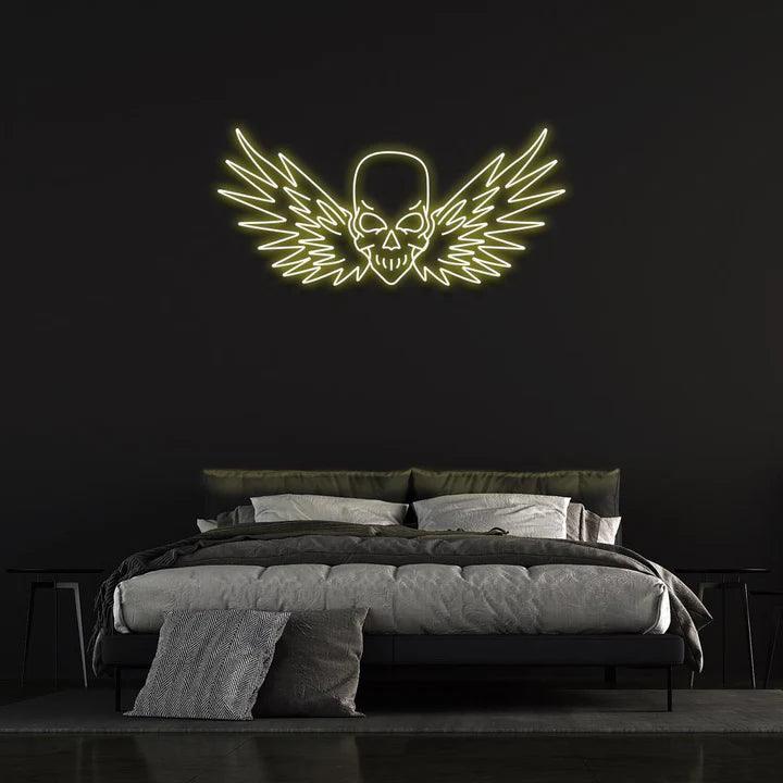 FLYING SKULL - LED NEON SIGN-Neonsigns-60 x 120 cm-Yellow-Neon Brothers