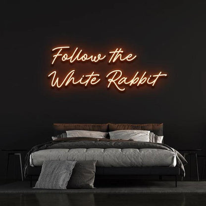 FOLLOW THE WHITE RABBIT - LED NEON SIGN-Neonsigns-45 x 90 cm-Orange-Neon Brothers