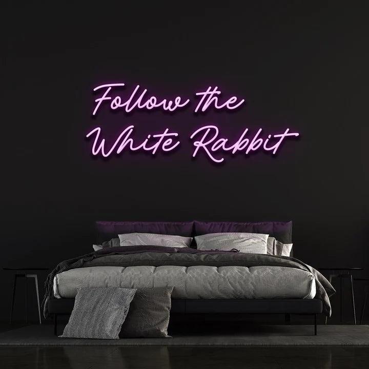 FOLLOW THE WHITE RABBIT - LED NEON SIGN-Neonsigns-45 x 90 cm-Purple-Neon Brothers