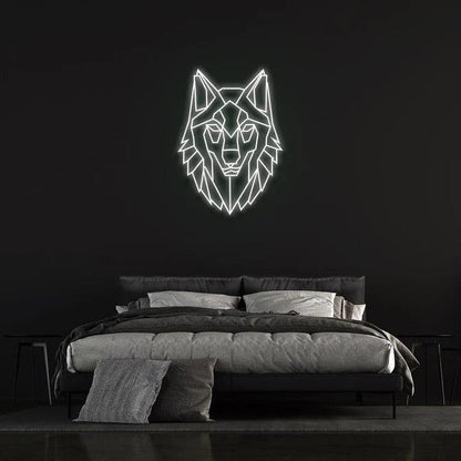 GEO WOLF - NEON SIGN-Neonsigns-45 x 105 cm-White-Neon Brothers