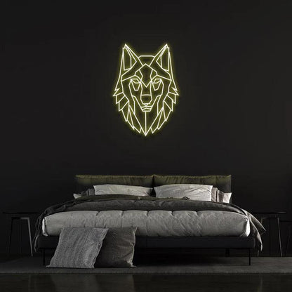 GEO WOLF - NEON SIGN-Neonsigns-45 x 105 cm-Yellow-Neon Brothers