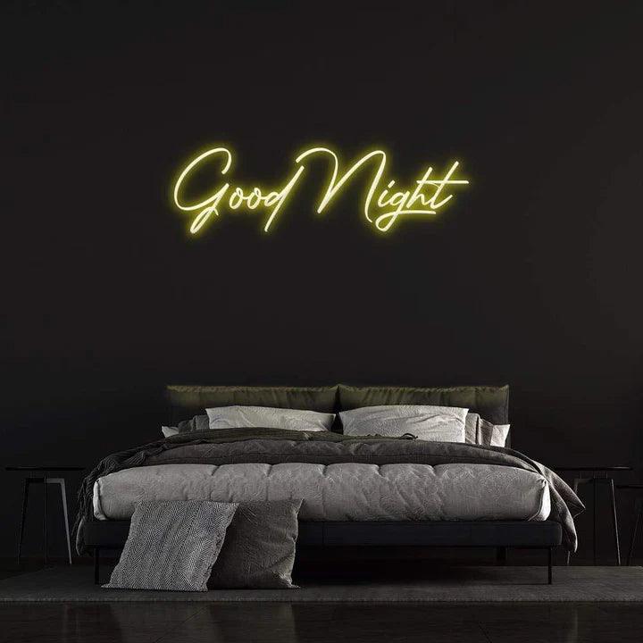 GOOD NIGHT - LED NEON SIGN-Neonsigns-45 x 90 cm-Yellow-Neon Brothers