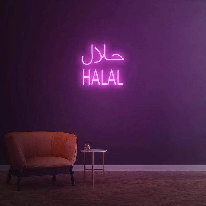 " Halal " - LED Neon Sign-Neonsigns-45x90 cm-Pink-Neon Brothers