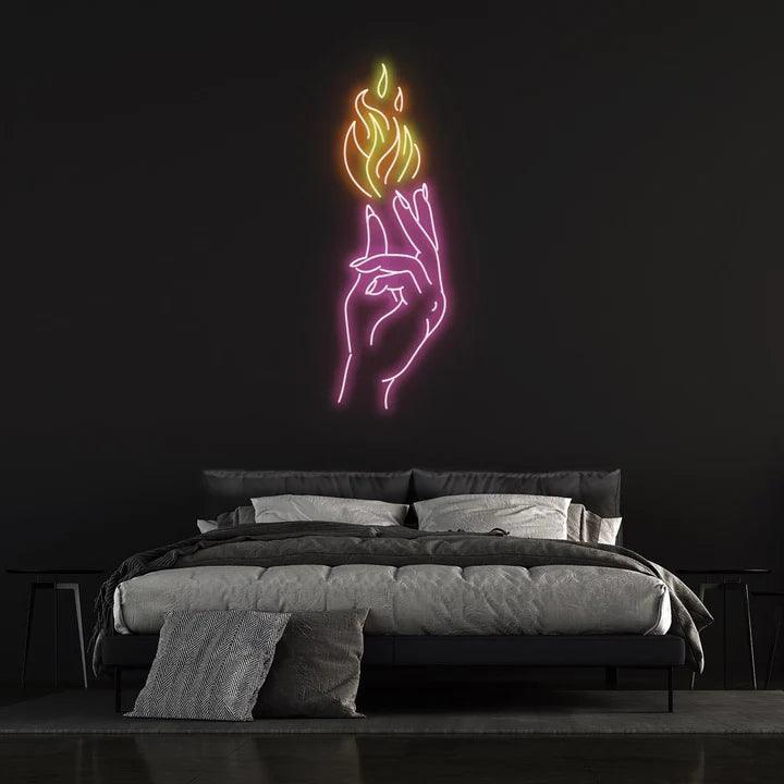 HAND OF PASSION" NEON SIGN-Neonsigns-45 x 90 cm-Cut to Shape-Neon Brothers