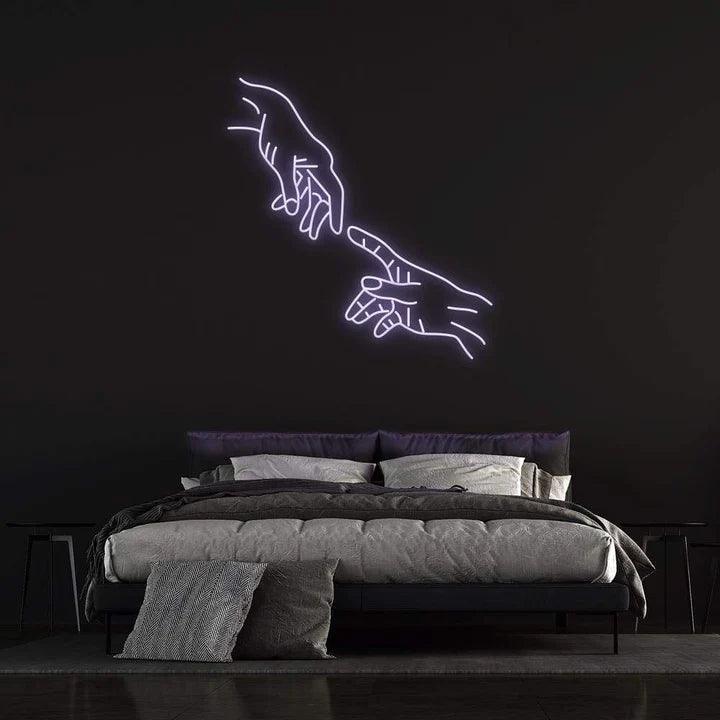 HANDS OF GOD - LED NEON SIGN-Neonsigns-45 x 90 cm-Purple-Neon Brothers