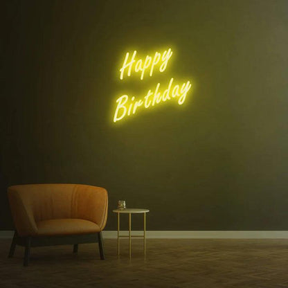 HAPPY BIRTHDAY - LED NEON SIGN-Neonsigns-Yellow-Neon Brothers