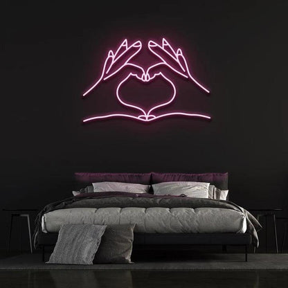 HEART HANDS - LED NEON SIGN-Neonsigns-45 x 90 cm-Pink-Neon Brothers