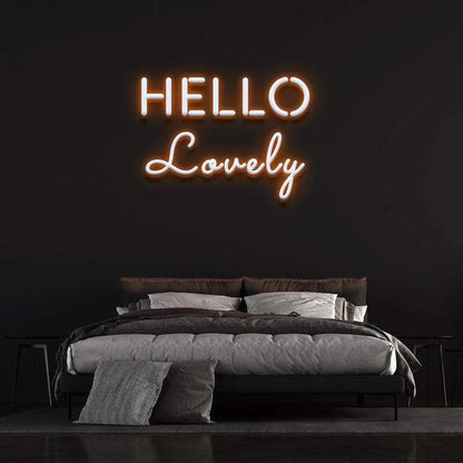 'hello lovely ' Neon Sign-Neonsigns-45 x 90 cm-Orange-Neon Brothers