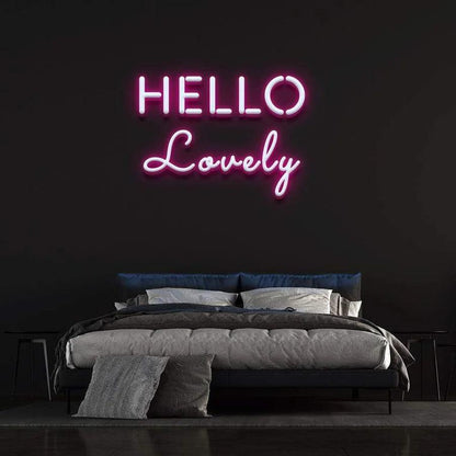 'hello lovely ' Neon Sign-Neonsigns-45 x 90 cm-Pink-Neon Brothers