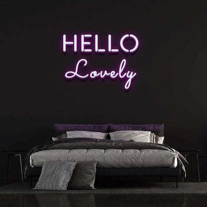 'hello lovely ' Neon Sign-Neonsigns-45 x 90 cm-Purple-Neon Brothers