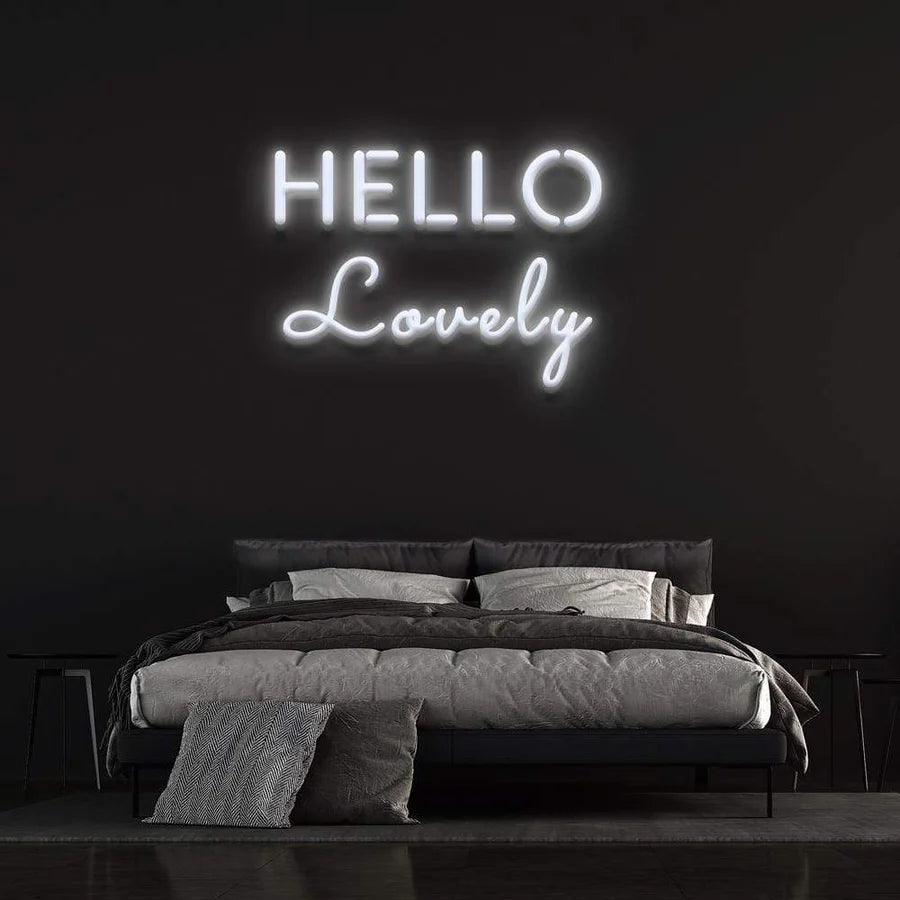 'hello lovely ' Neon Sign-Neonsigns-45 x 90 cm-White-Neon Brothers