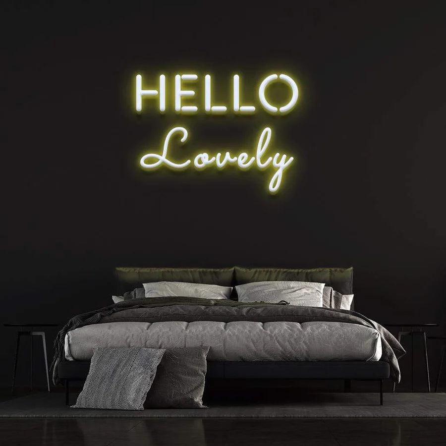 'hello lovely ' Neon Sign-Neonsigns-45 x 90 cm-Yellow-Neon Brothers