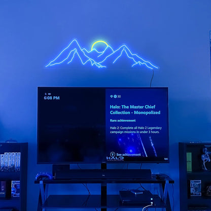 Mountain Neon Sign – LED Mountain Wall Art for Adventure Lovers & Cozy Decor