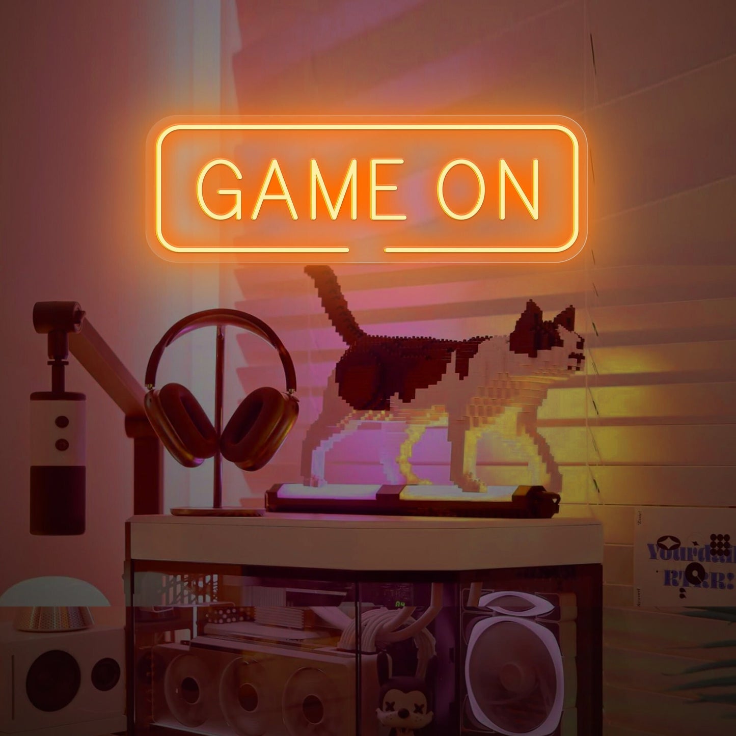 GAME ON Neon Sign – Custom LED Light for Game Room and Kids’ Bedrooms