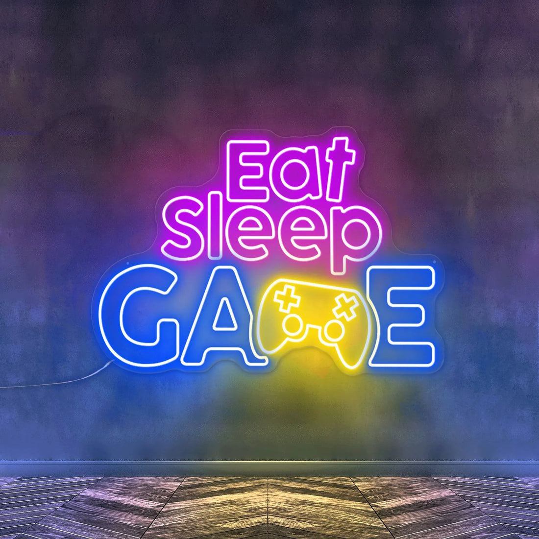 'Eat Sleep Game' Neon Sign for Gaming Rooms