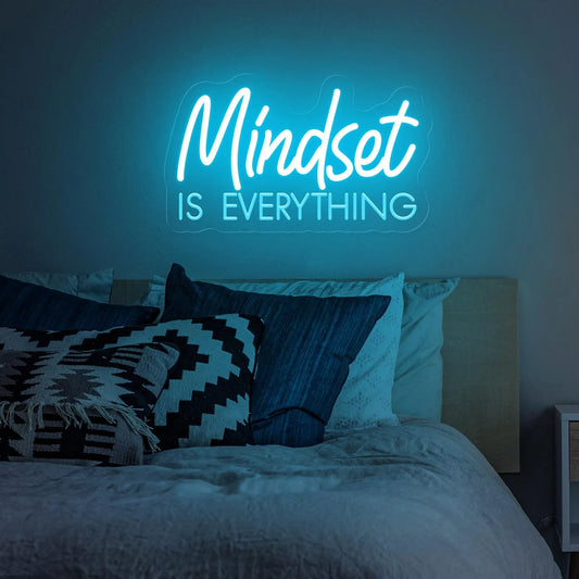 Mindset is Everything Neon Sign | Motivational Handmade Neon Wall Art, Mental Health Positive Décor