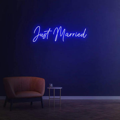 Just Married - LED Neon Sign-Neonsigns-Blue-45 x 105 cm-Neon Brothers