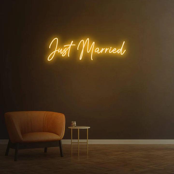 Just Married - LED Neon Sign-Neonsigns-Orange-45 x 105 cm-Neon Brothers