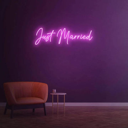 Just Married - LED Neon Sign-Neonsigns-Pink-45 x 105 cm-Neon Brothers