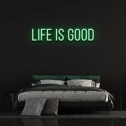 LIFE IS GOOD - NEON SIGN-Neonsigns-45 x 105 cm-Green-No-Neon Brothers