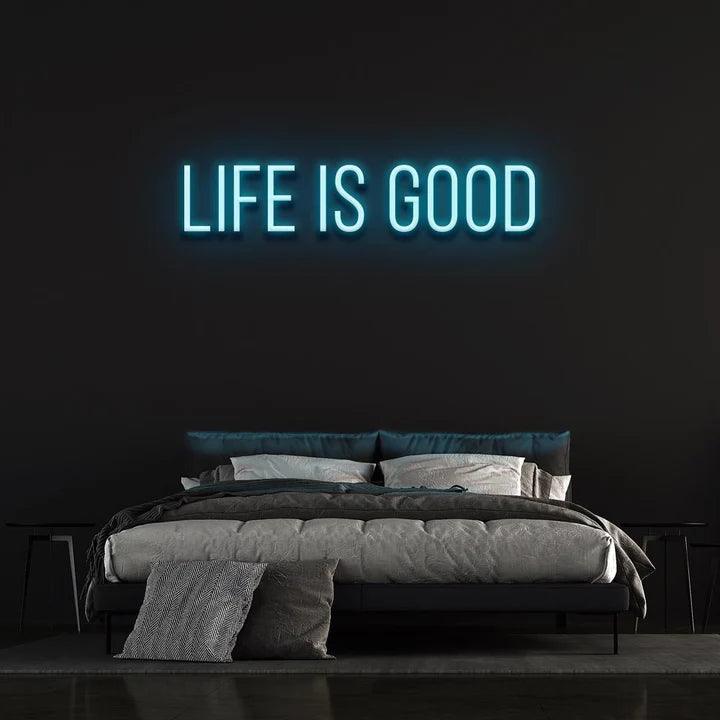 LIFE IS GOOD - NEON SIGN-Neonsigns-45 x 105 cm-Ice Blue-No-Neon Brothers