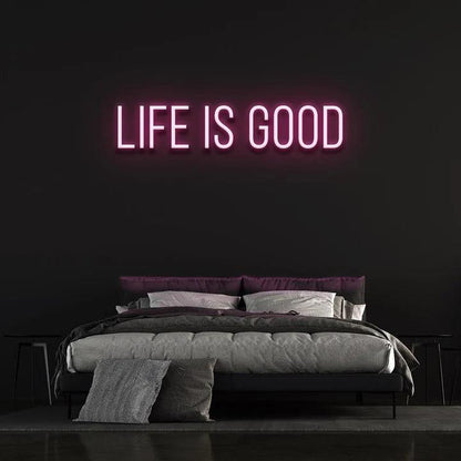 LIFE IS GOOD - NEON SIGN-Neonsigns-45 x 105 cm-Pink-No-Neon Brothers