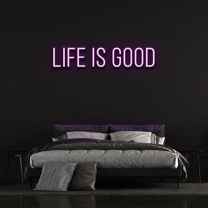 LIFE IS GOOD - NEON SIGN-Neonsigns-45 x 105 cm-Purple-No-Neon Brothers