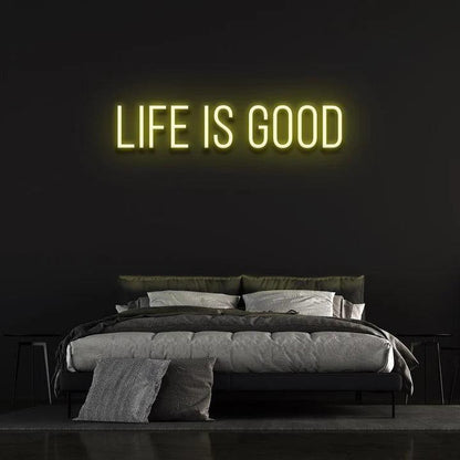 LIFE IS GOOD - NEON SIGN-Neonsigns-45 x 105 cm-Yellow-No-Neon Brothers