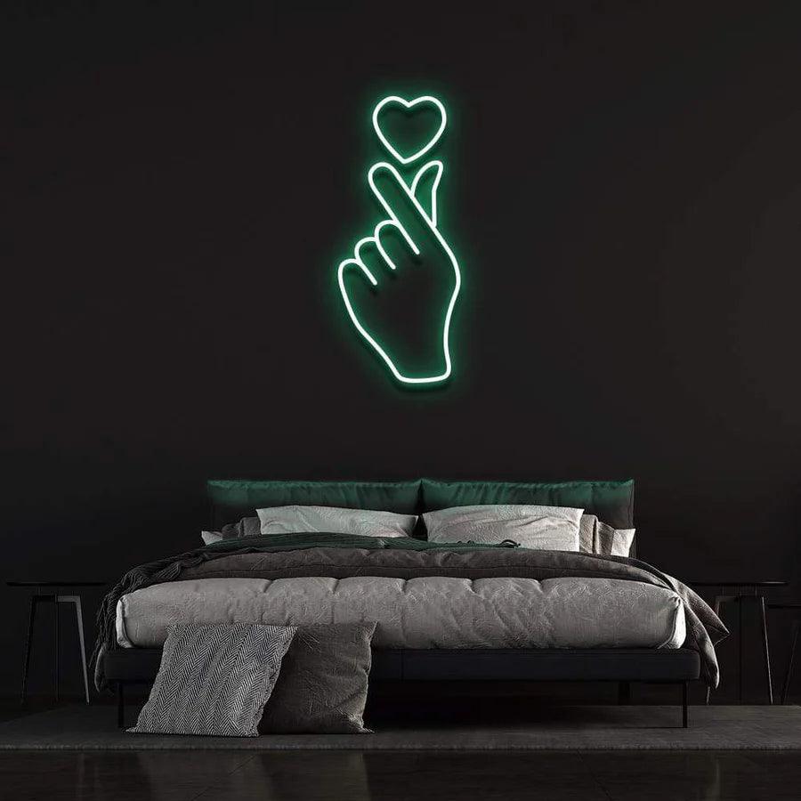 'LOVE AT YOUR FINGERTIPS' Neon Sign-Neonsigns-45 x 90 cm-Light Green-Neon Brothers