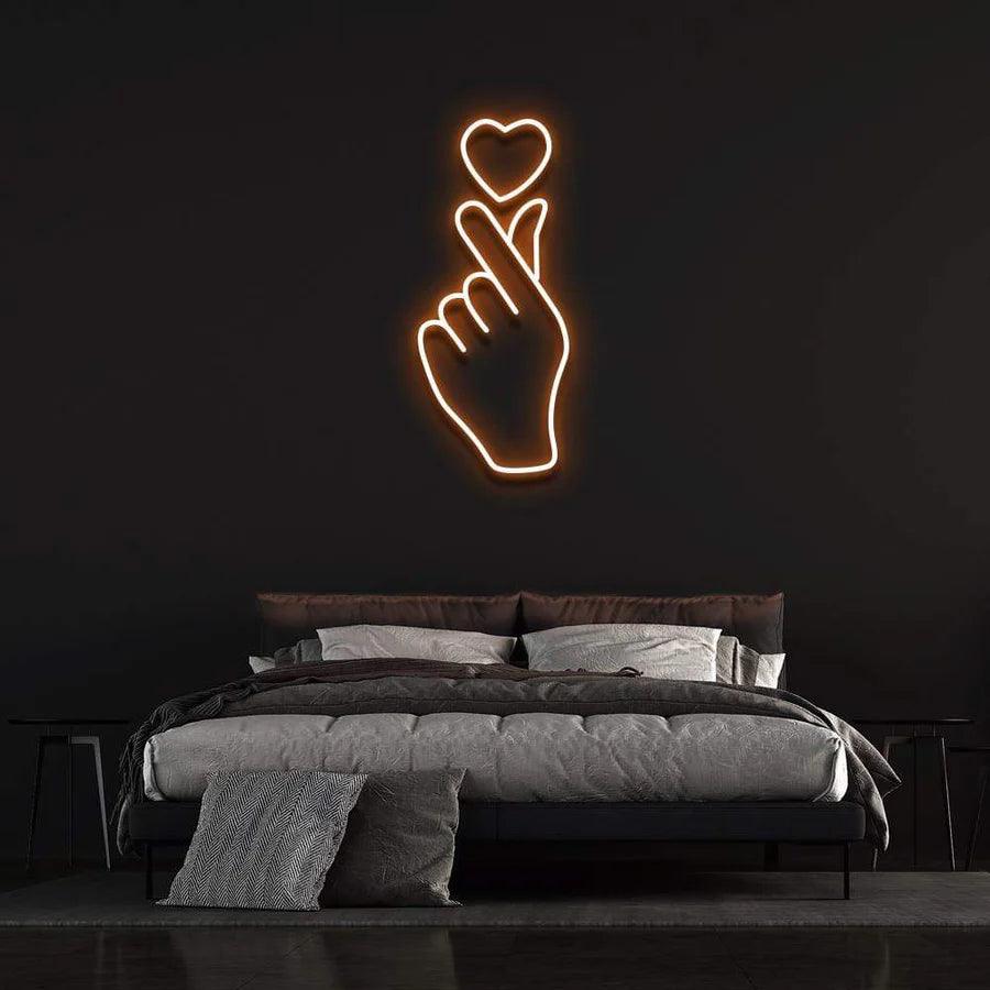 'LOVE AT YOUR FINGERTIPS' Neon Sign-Neonsigns-45 x 90 cm-Orange-Neon Brothers