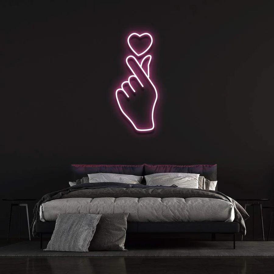 'LOVE AT YOUR FINGERTIPS' Neon Sign-Neonsigns-45 x 90 cm-Pink-Neon Brothers