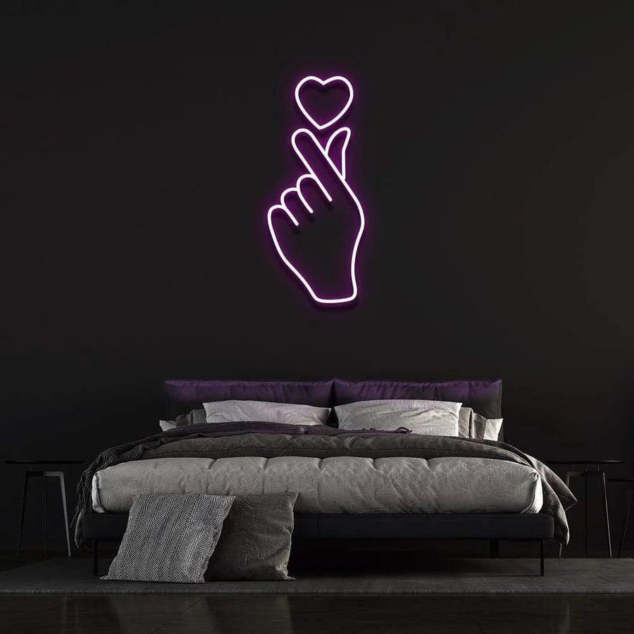 'LOVE AT YOUR FINGERTIPS' Neon Sign-Neonsigns-45 x 90 cm-Purple-Neon Brothers