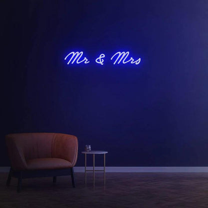 Mr & Mrs - LED Neon Sign-Neonsigns-Blue-45 x 90 cm-Neon Brothers