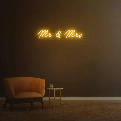 Mr & Mrs - LED Neon Sign-Neonsigns-Orange-45 x 90 cm-Neon Brothers