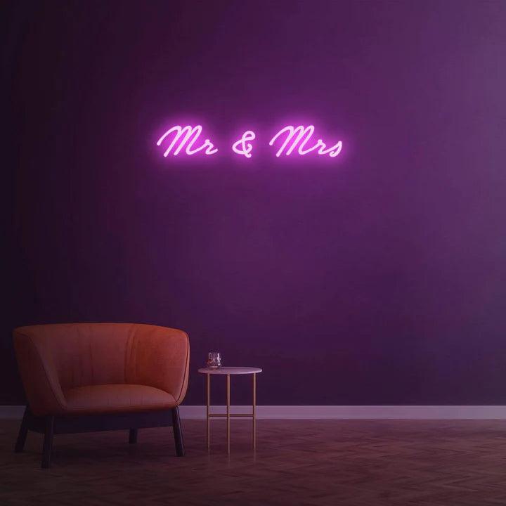 Mr & Mrs - LED Neon Sign-Neonsigns-Pink-45 x 90 cm-Neon Brothers