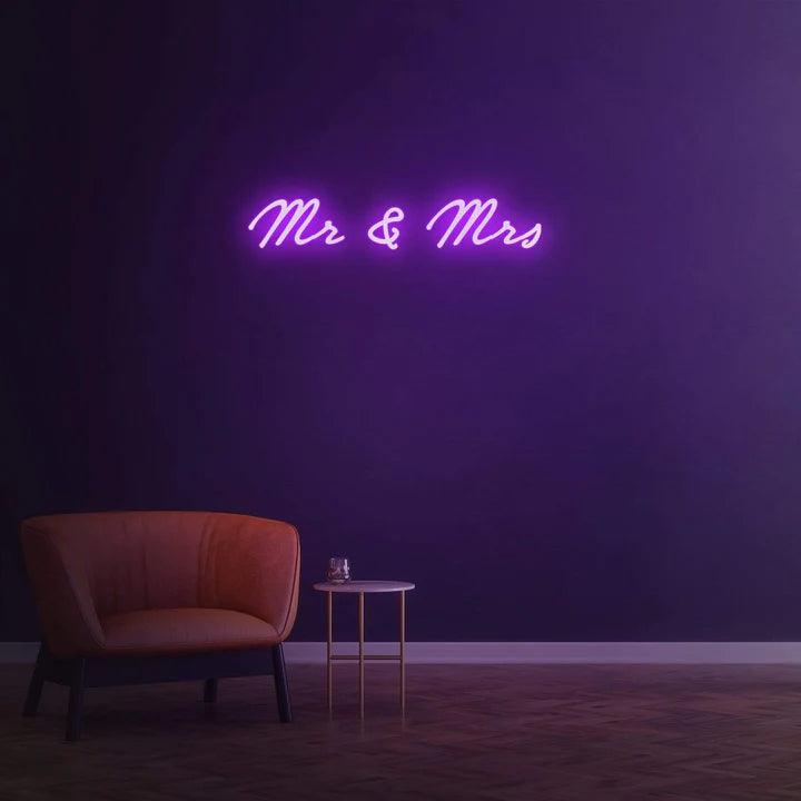 Mr & Mrs - LED Neon Sign-Neonsigns-Purple-45 x 90 cm-Neon Brothers