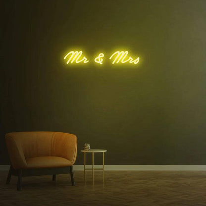 Mr & Mrs - LED Neon Sign-Neonsigns-Yellow-45 x 90 cm-Neon Brothers