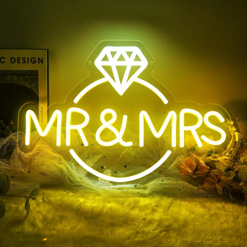 Mr & Mrs Neon Sign – Elegant LED Wall Decor for Weddings & Romantic Spaces - Neon Brothers