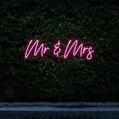 "MR & MRS" NEON SIGN-Neonsigns-45 x 90 cm-Pink-Cut to Shape-Neon Brothers