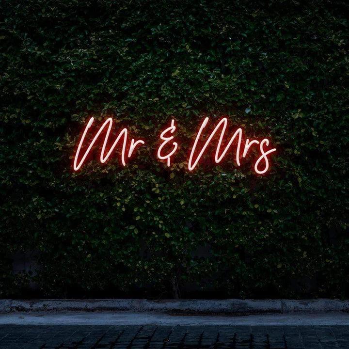 "MR & MRS" NEON SIGN-Neonsigns-45 x 90 cm-Red-Cut to Shape-Neon Brothers