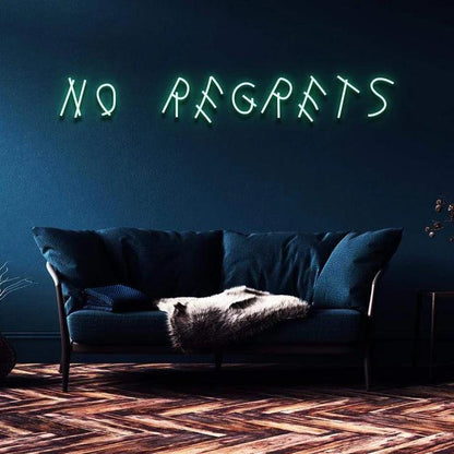 "No Regrets" Neon Sign-Neonsigns-45 x 90 cm-Green-Cut to Shape-Neon Brothers