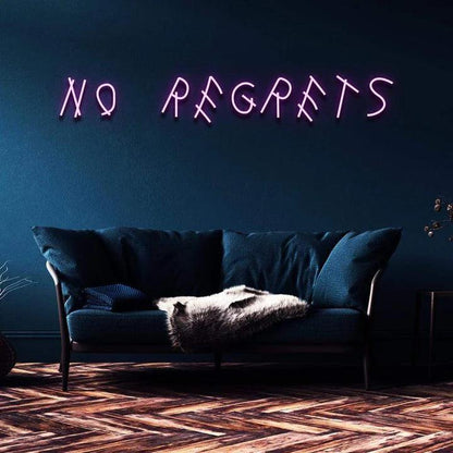 "No Regrets" Neon Sign-Neonsigns-45 x 90 cm-Purple-Cut to Shape-Neon Brothers