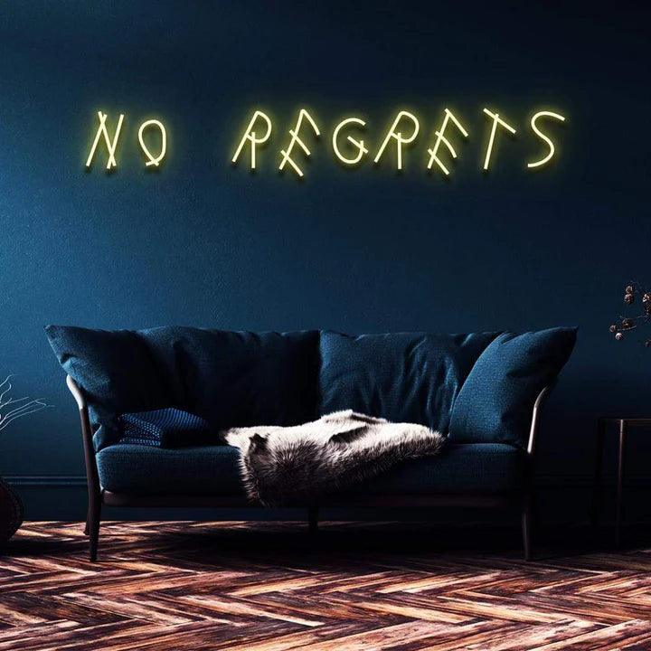 "No Regrets" Neon Sign-Neonsigns-45 x 90 cm-Yellow-Cut to Shape-Neon Brothers