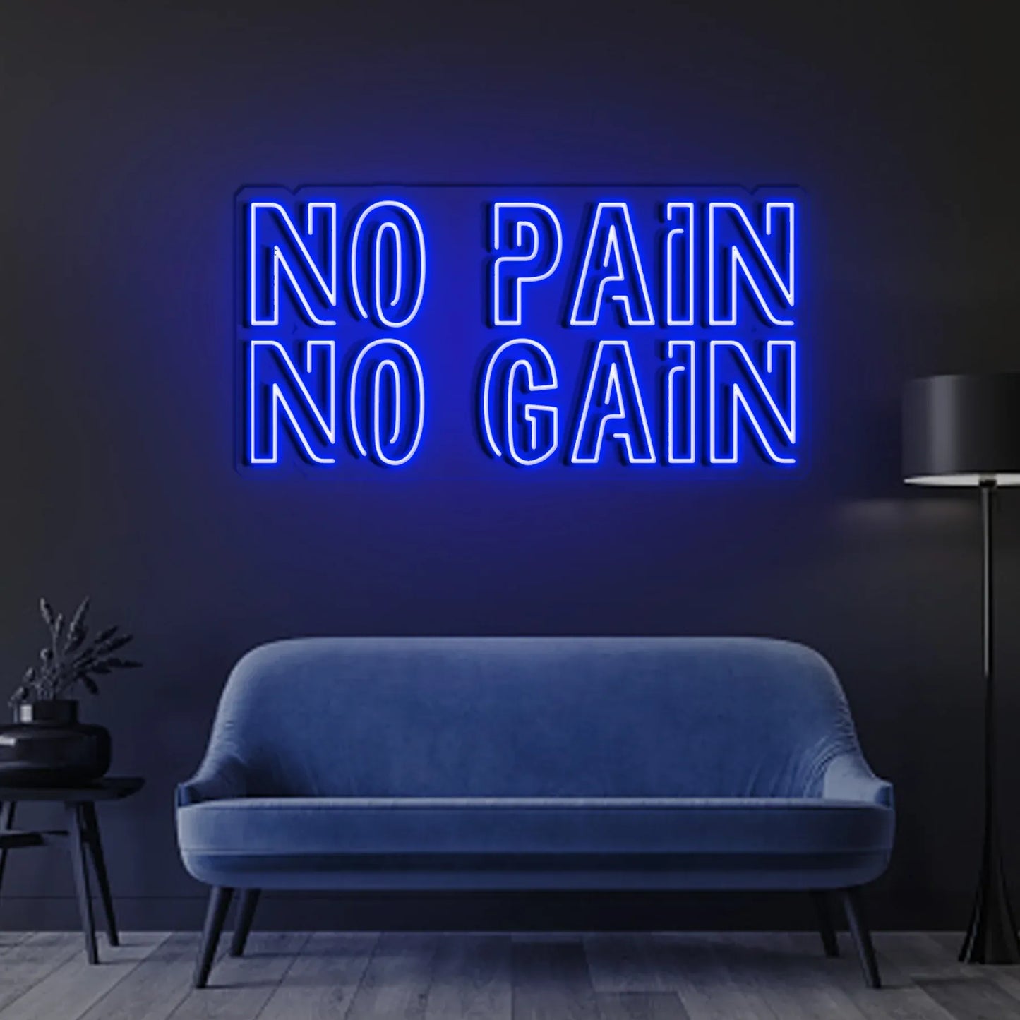 No Pain No Gain Neon Sign | Motivational LED Light for Gym, Fitness, Home, or Office Decor