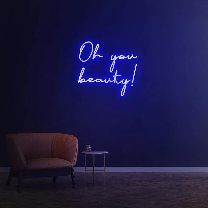 Oh you beauty - LED Neon Sign-Neonsigns-45 x 90 cm-Blue-Neon Brothers